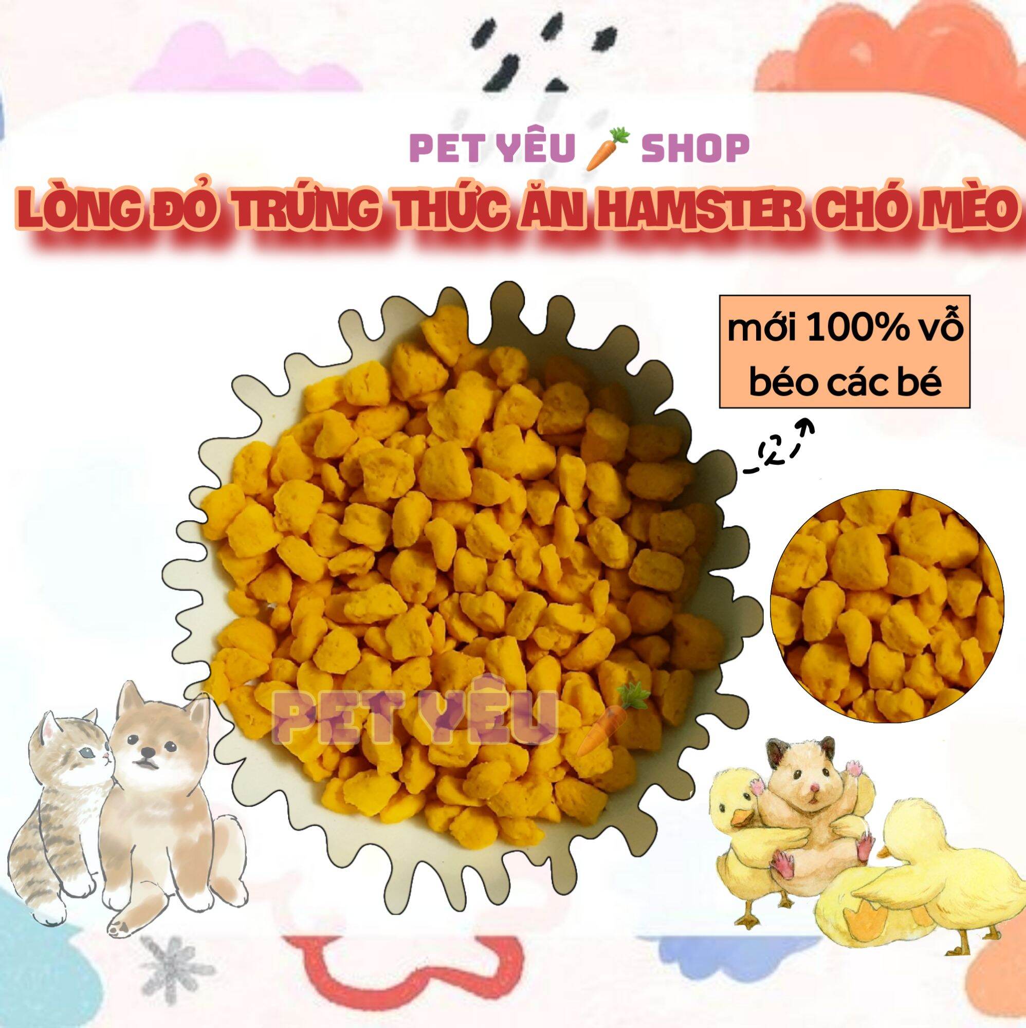 Lòng đỏ trứng 🐻FREESHIP🐻 thức ăn hamster nhím sóc chó mèo
