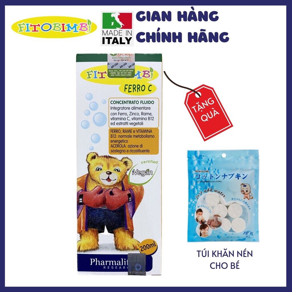 Fitobimbi ferro c - hỗ trợ bổ sung sắt, kẽm, vitamin c cho bé