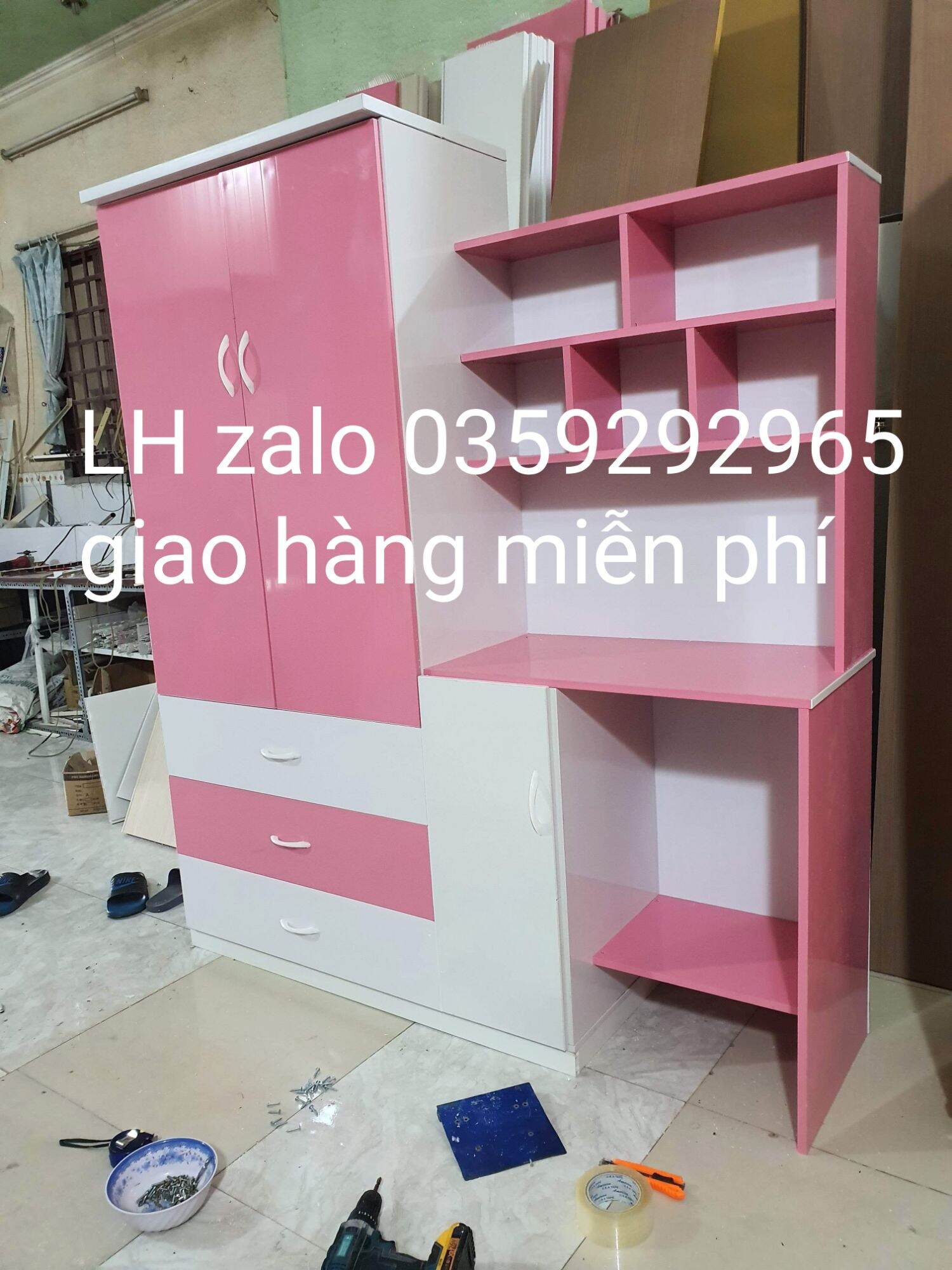 tủ nhựa đài Loan trẻ em gắn bàn học