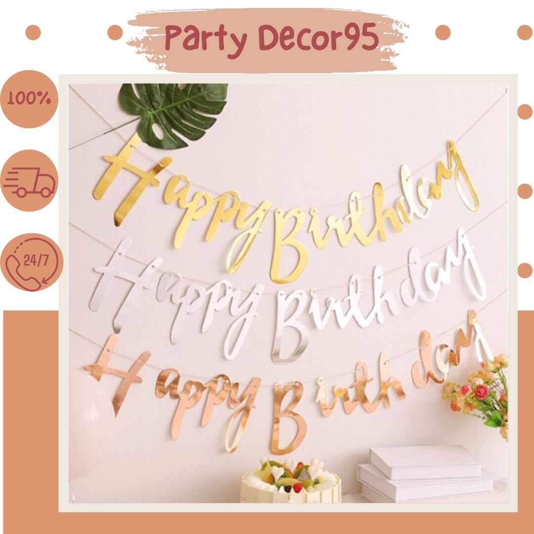 Dây Happy Birthday Ép Kim trang trí sinh nhật