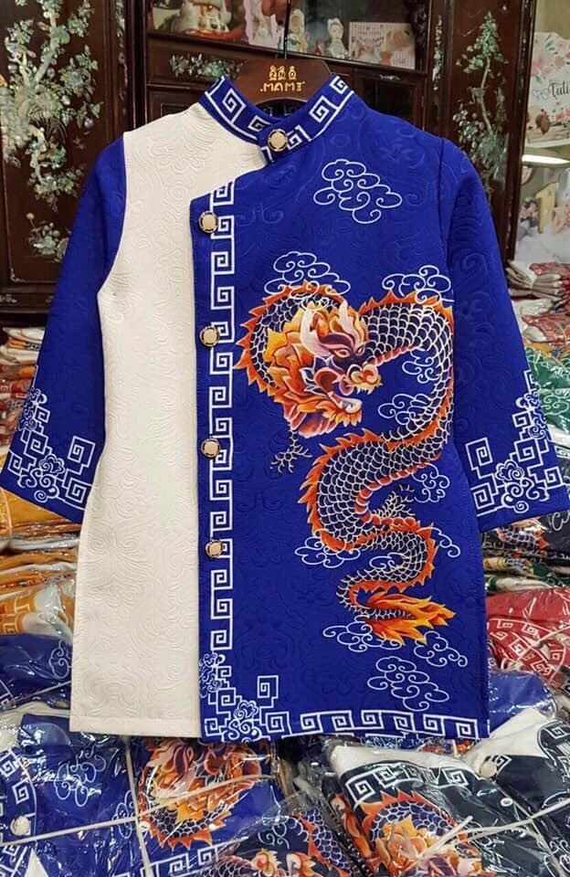 Áo Dài Gấm Bé Trái
