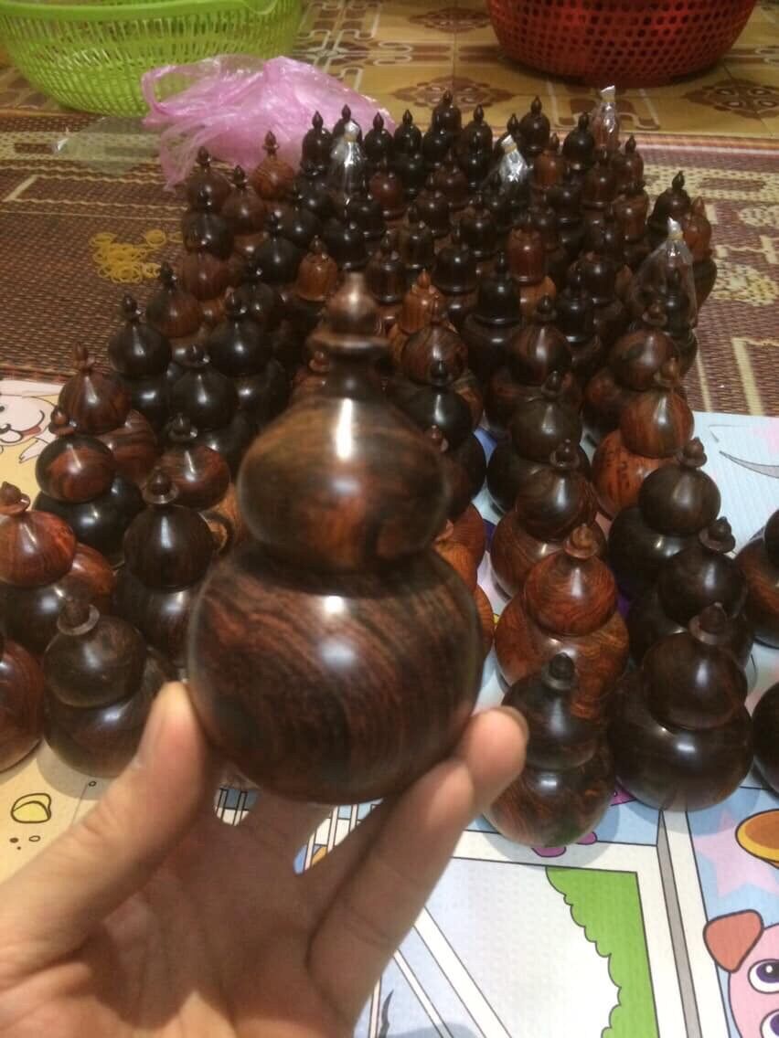 Lọ đựng tăm hồ lô gỗ trắc
