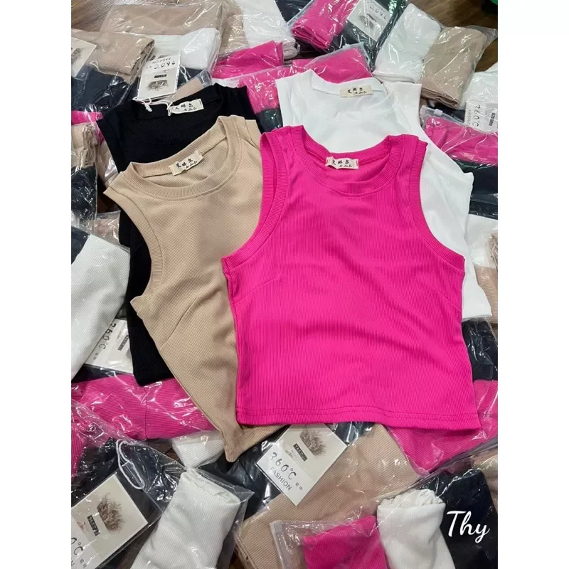 ÁO BA LỖ CROPTOP CHẤT THUN GÂN SIÊU CO GIÃN B999