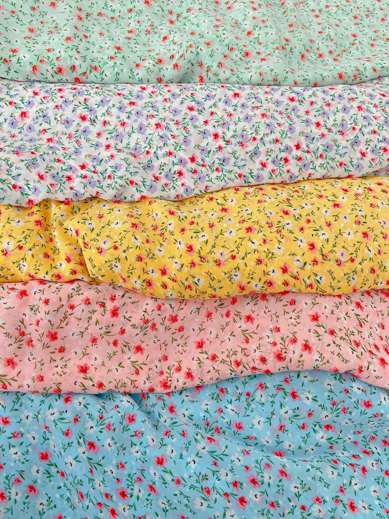 Vải Voan Chiffon hoa mềm, rũ