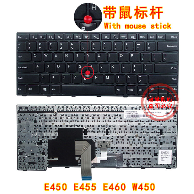 Phím Thinkpad E450 E455 E450C W450 E460 E465 Phím E470 E475 E470C Tương Thích Với IBM Lenovo RU/FR/IT/BR Phụ Kiện Kỹ Thuật Số