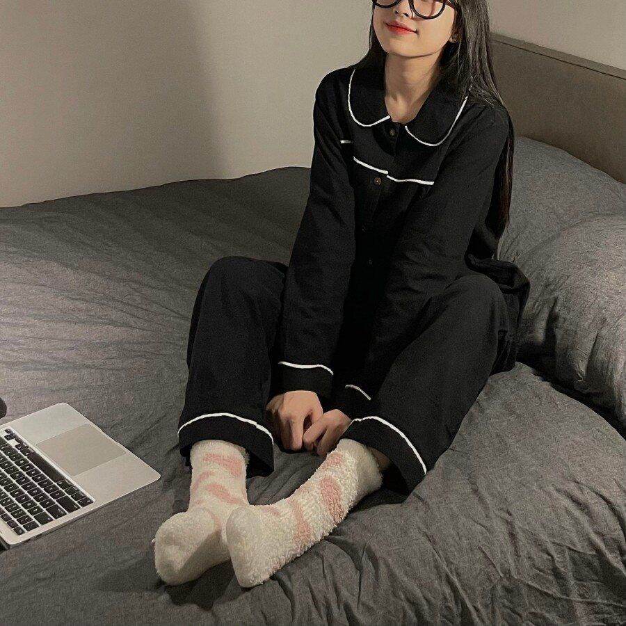 Sét bộ pyjama xốp bèo tay dài quần dài