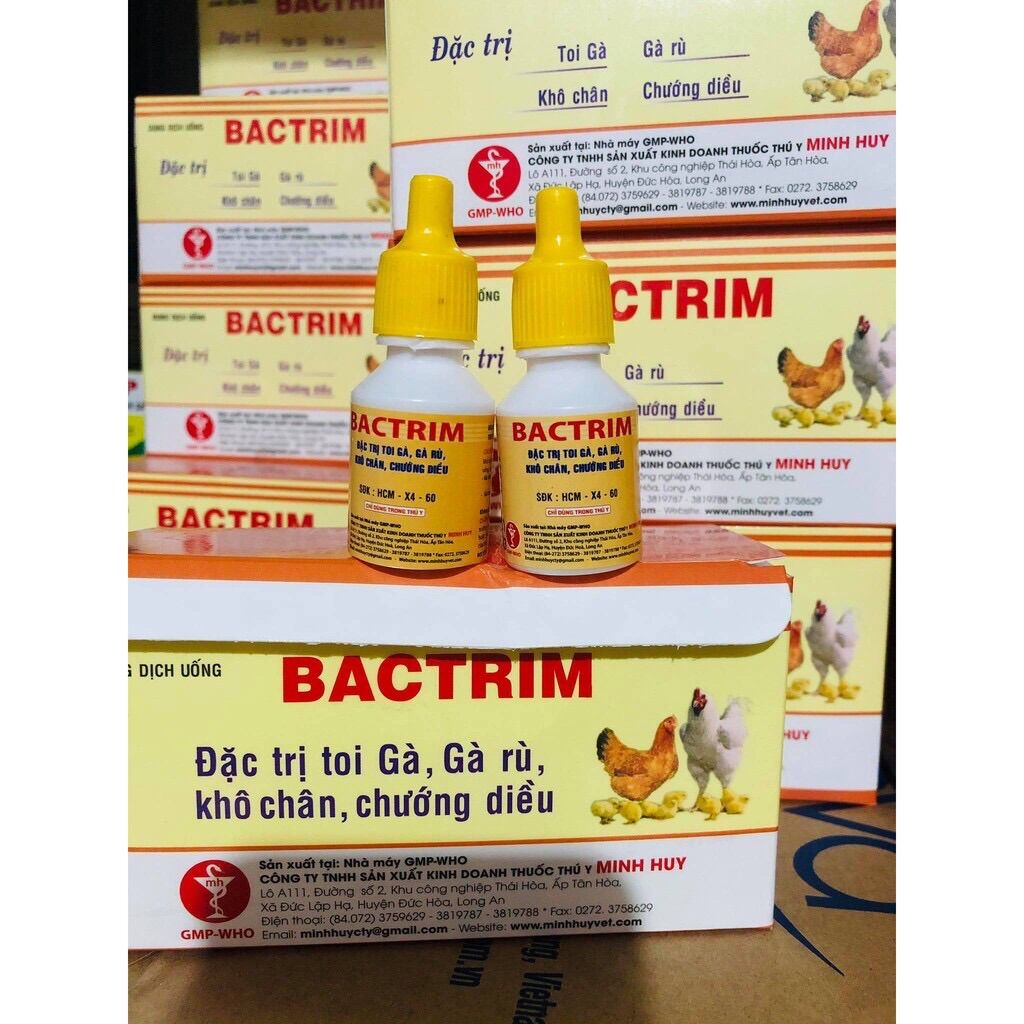 Bactrim 10ml - Gà rù, gà toi, chương diều, khô chân