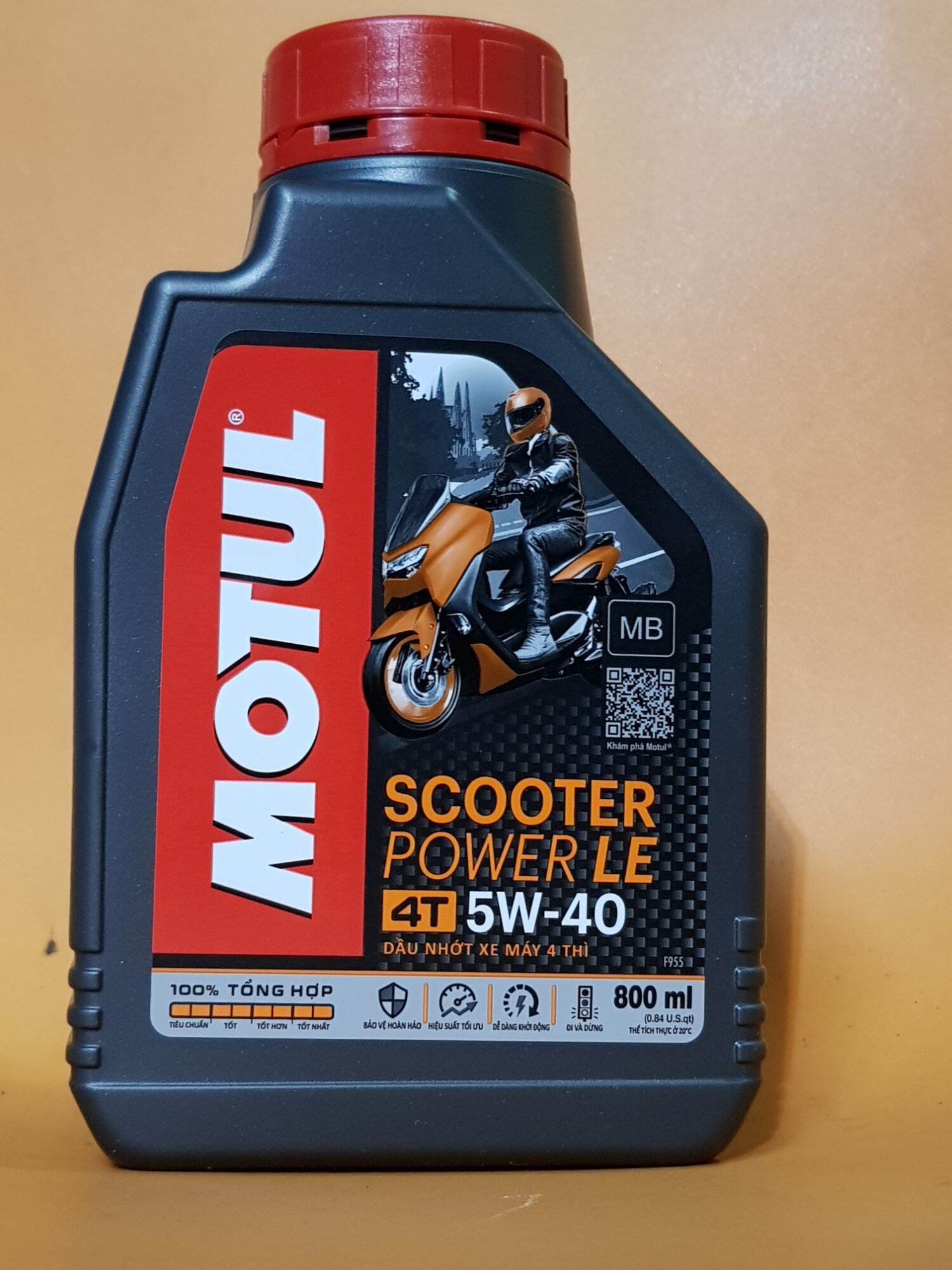 [Giá hủy diệt] Nhớt Xe Tay Ga MOTUL SCOOTER POWER LE 5W40 chai 800ml, nhớt xe ga Motul vàng cao cấp 5W40 bảo vệ động cơ-