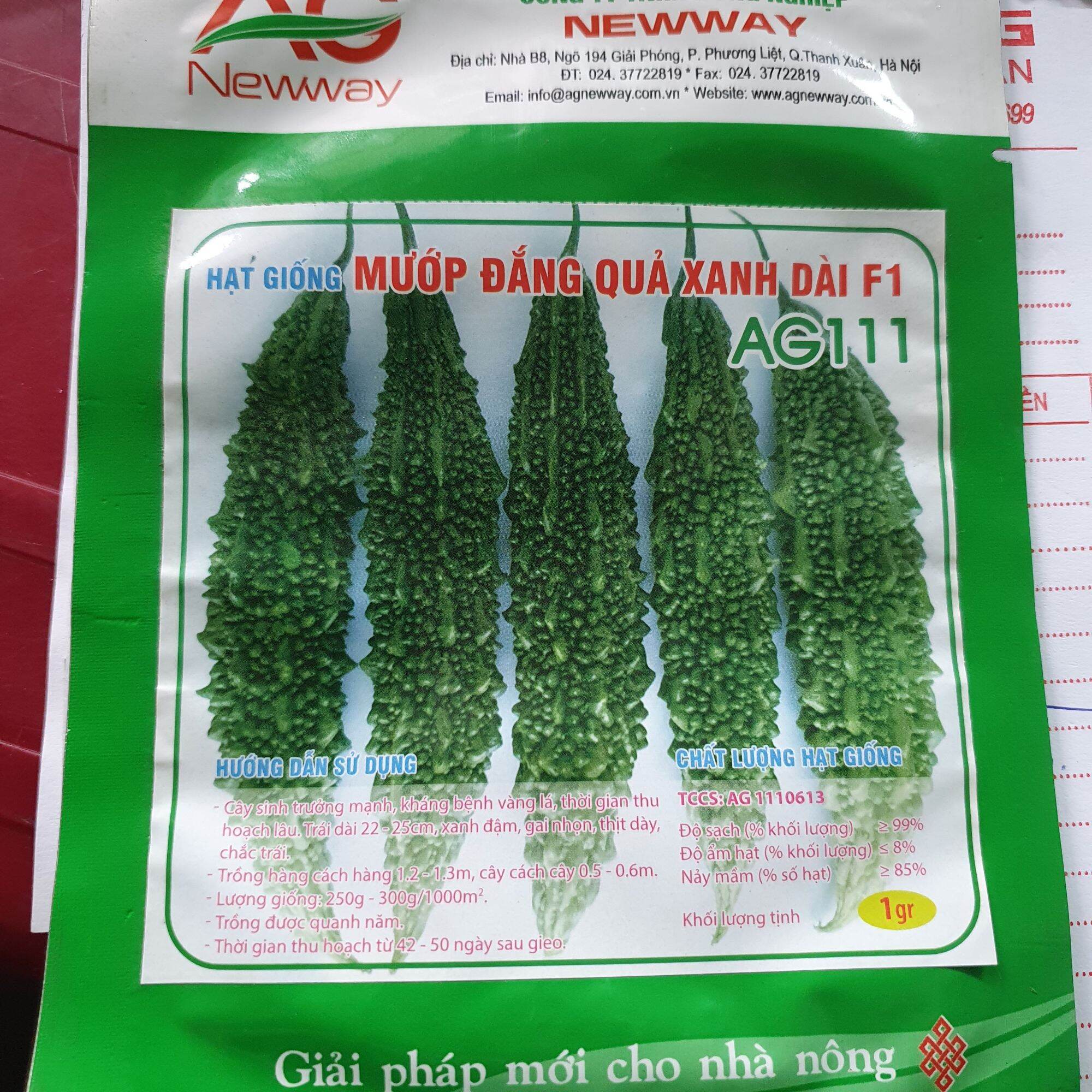 Hạt giống mướp đắng xanh dài F1 - AG111.mướp đắng ta siêu quả