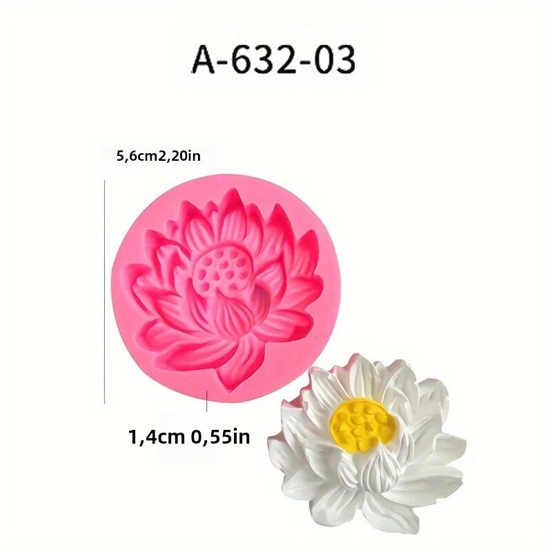 Khuôn Silicon Hoa Sen - Thân Thiện Với Môi Trường Kích Thước Lớn Trung Bình Nhỏ Dùng Làm Sôcôla Đường Nến Hương Liệu Xà Phòng Dụng Cụ Trang Trí Làm Bánh
