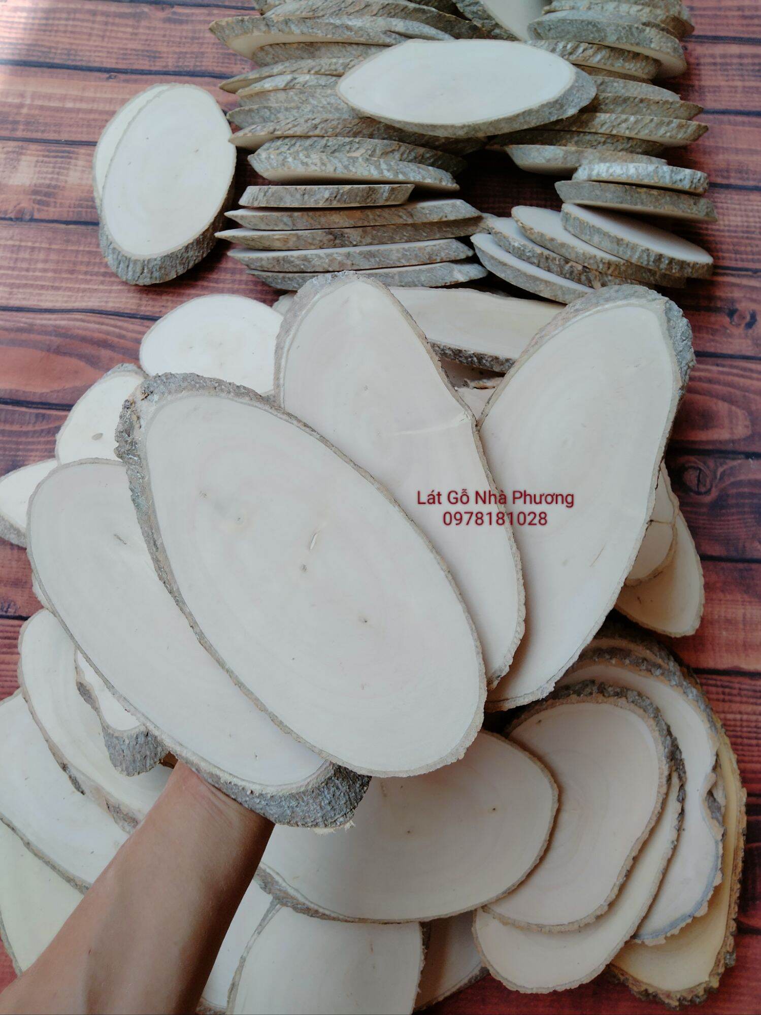 Combo 10 lát gỗ cưa xéo dài 13-17cm