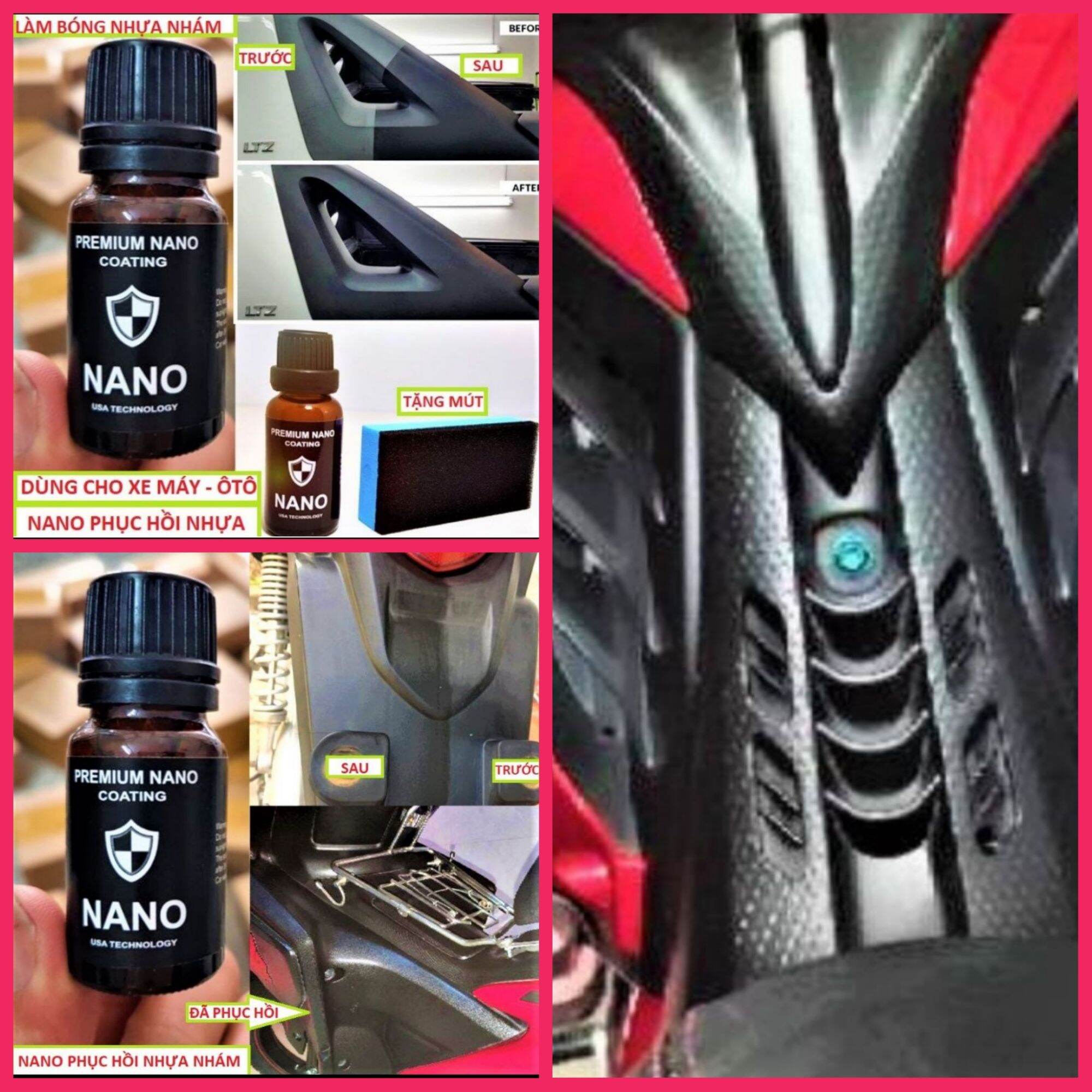 1 chai dung dịch nano chuyên đánh bóng nhựa nhám xe máy xe hơi ôtô mẫu mới
