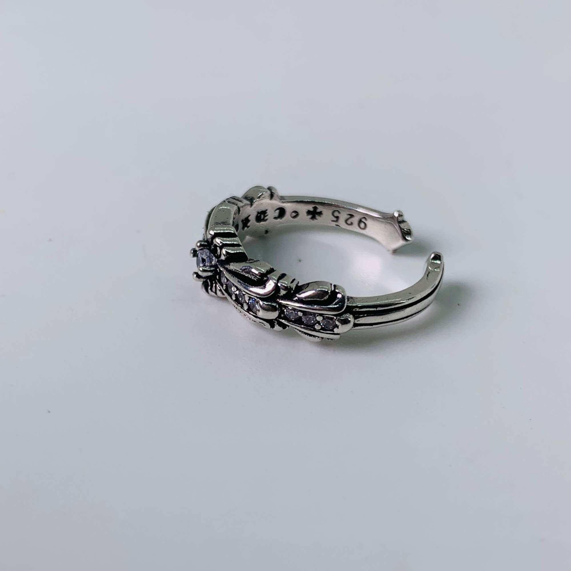 Full diamond silver heart keeper mini chrome ring-chrome heart accessory