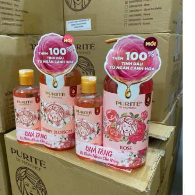    Mua 1 tặng 1  Sữa Tắm Purité Mềm Mịn tinh dầu thiên nhiên SỮA TẮM PURITE 850ml 