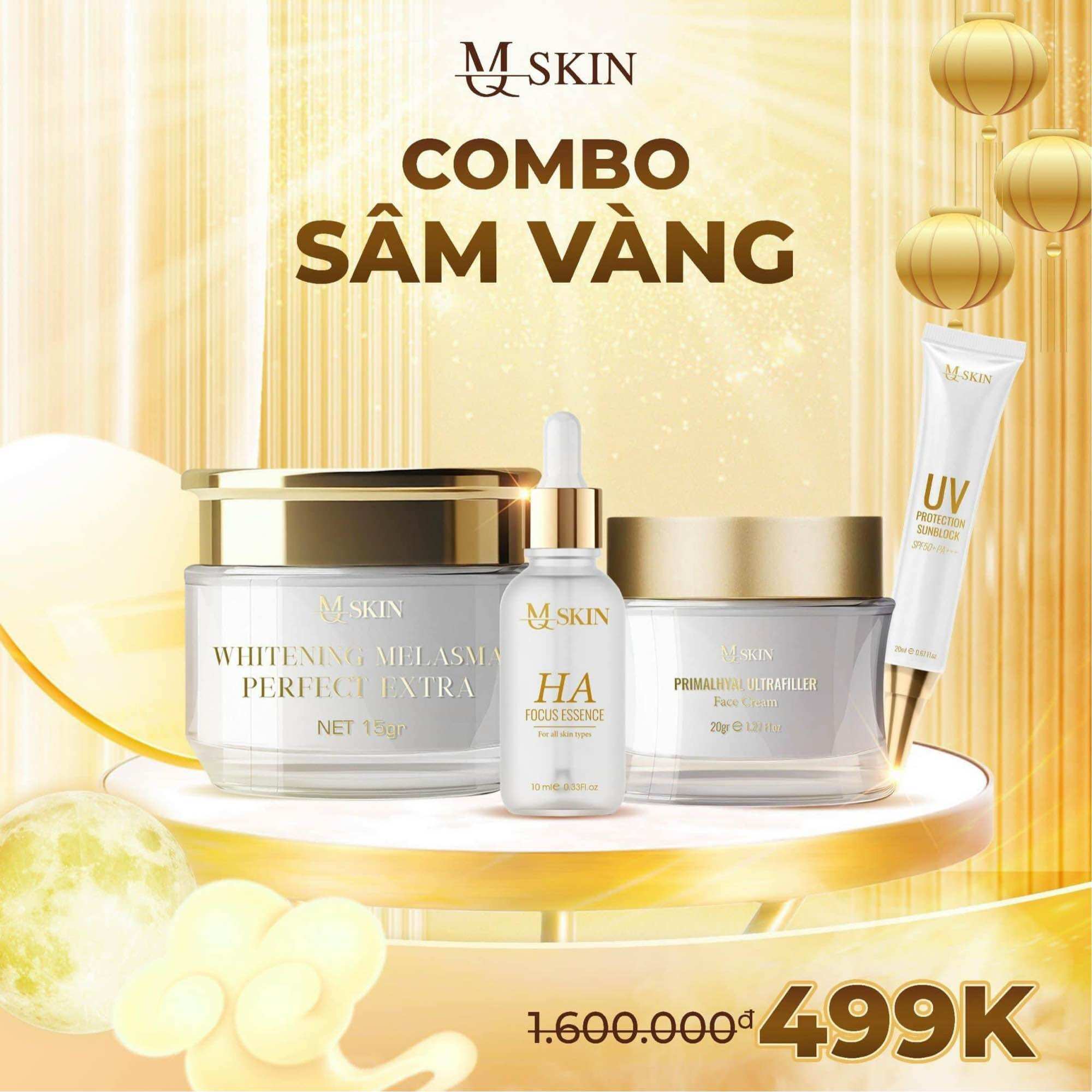 Combo cốt nám sâm vàng mq skin ( bộ 4 sp )