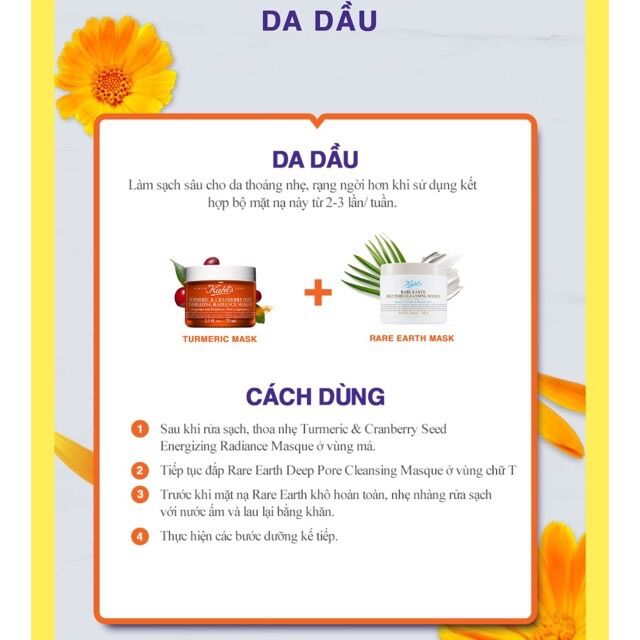 [Sample] Mẫu thử mặt nạ Kiehl’s đất sét - nghệ - cúc - gừng