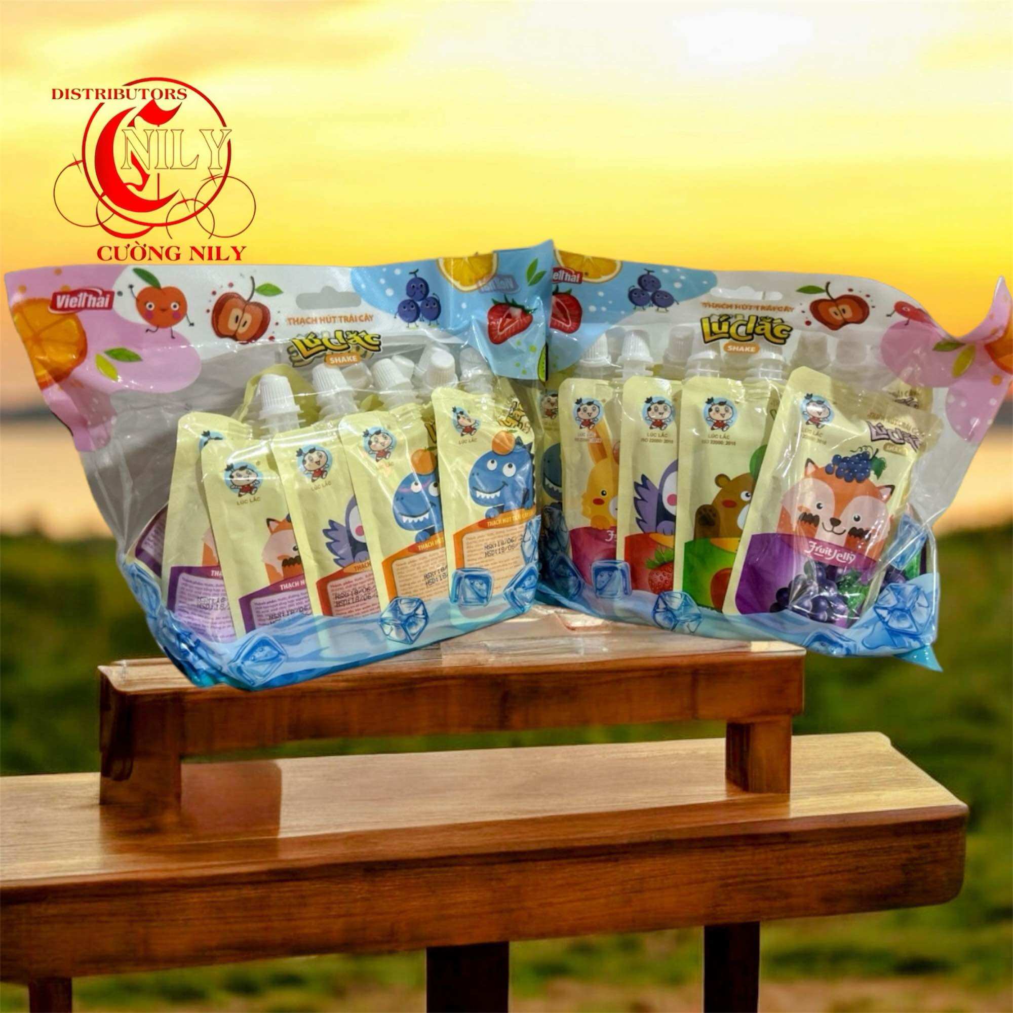 Thạch Lúc Lắc trái cây Việt Thái túi 900gr