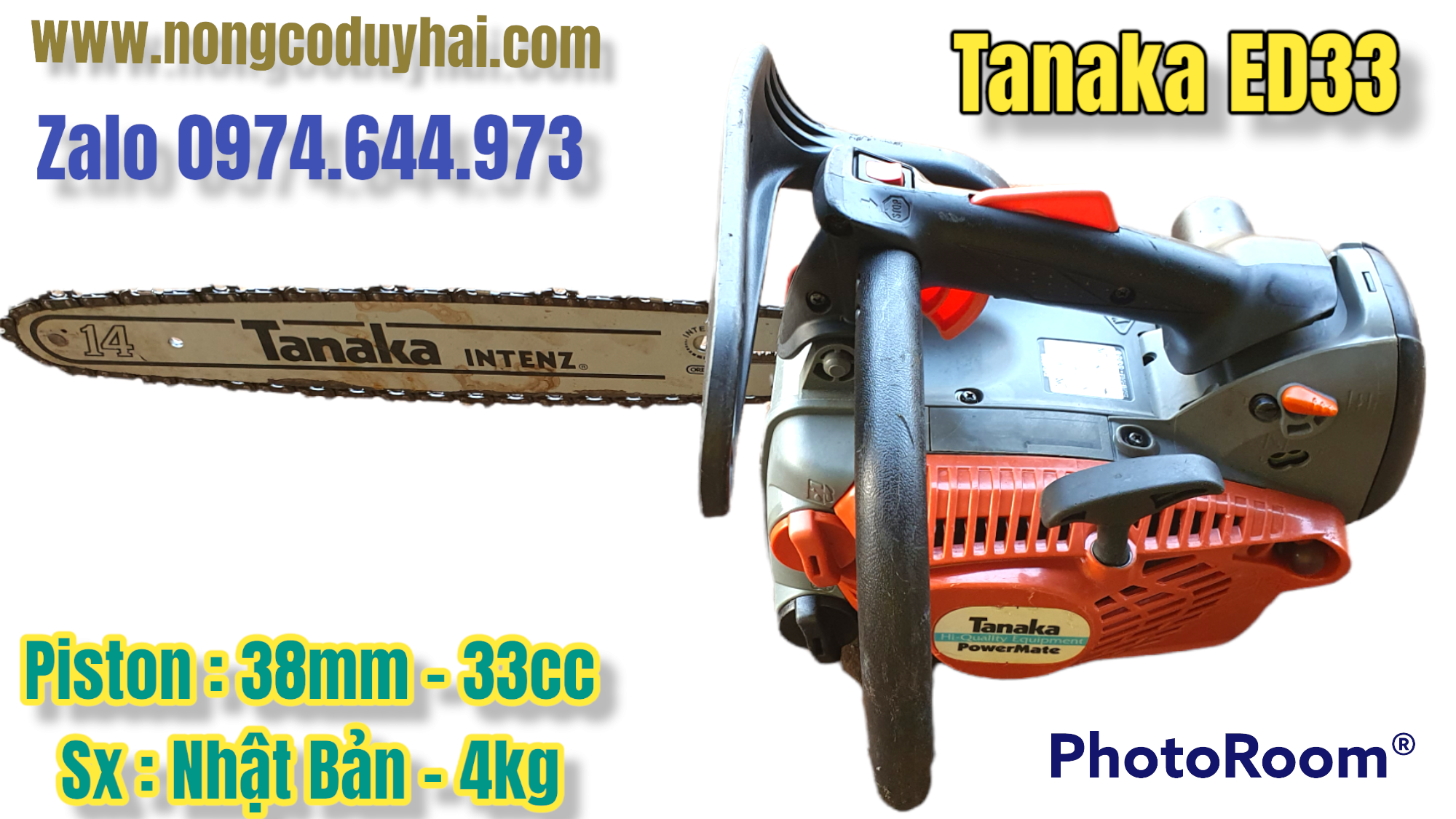 Máy cưa xích nhật bãi tanaka ed33 nguyên zin máy đẹp 9 nút