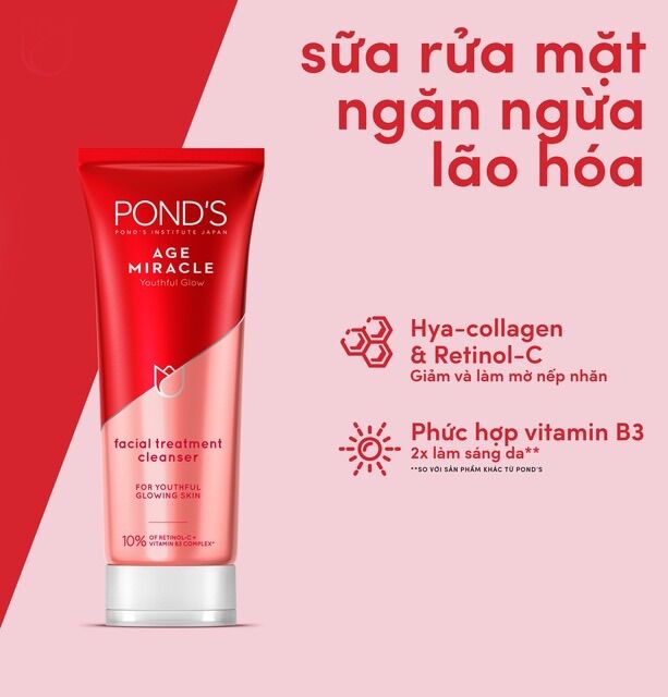 Sữa Rửa Mặt Pond's Chống Lão Hóa Age Miracle (100g)