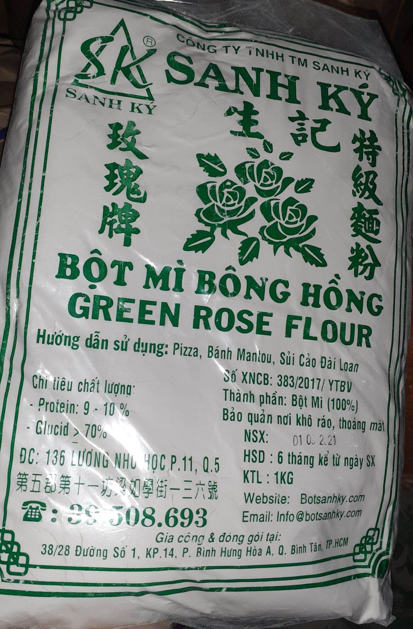 Bột mì Bông Hồng Xanh Sanh Ký 1KG, làm Pizza, Bánh bột, Bánh xèo, Sủi Cảo...thơm ngon tuyệt cú mèo ( GIAO NHANH HCM)