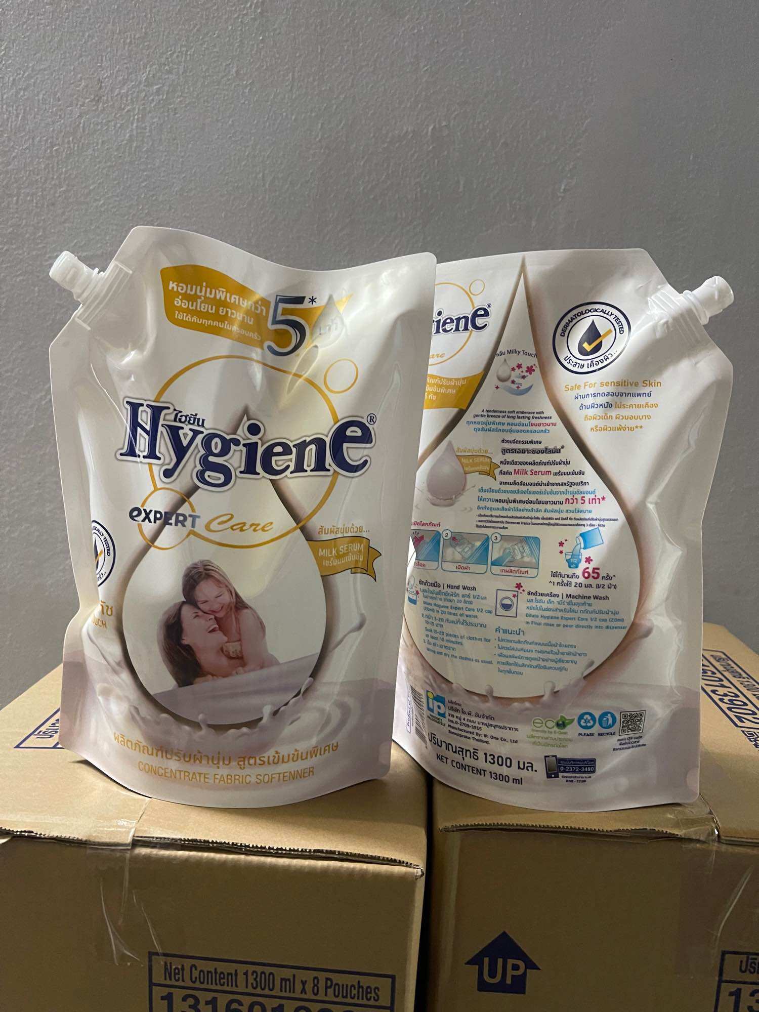 Combo thùng 8 túi nước xả vải hygiene 1300ml