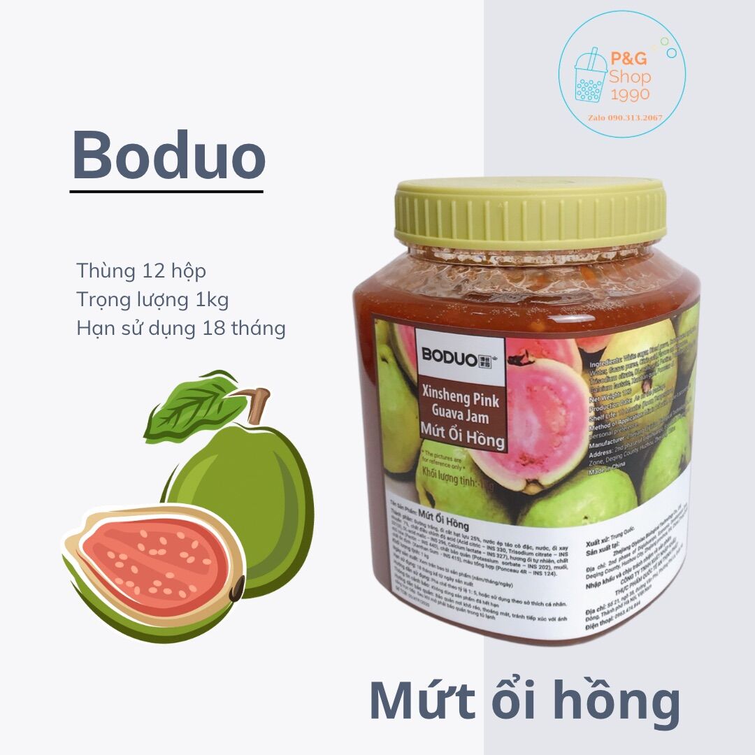 Mứt ổi hồng Boduo hộp 1kg