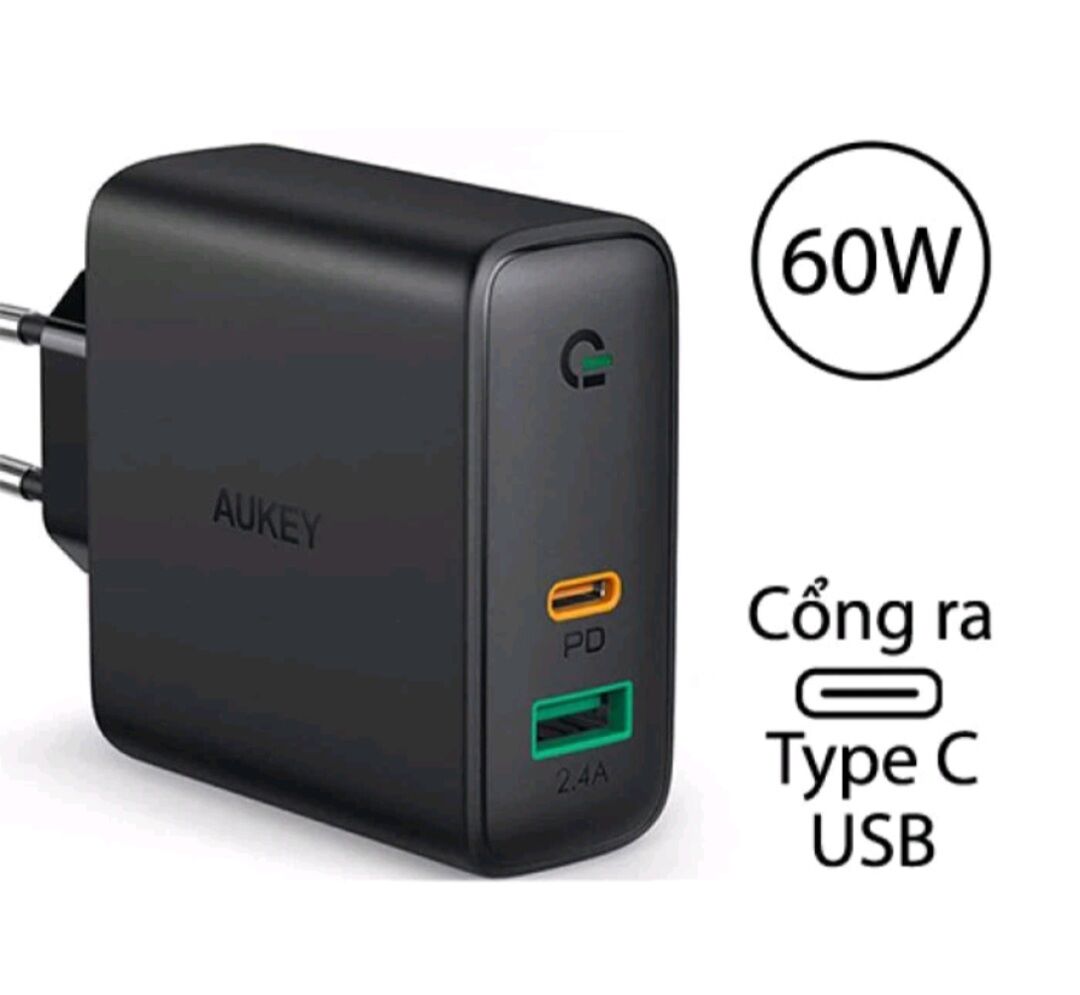 [New]Củ sạc AUKEY 60W..65W Dual-Port PD