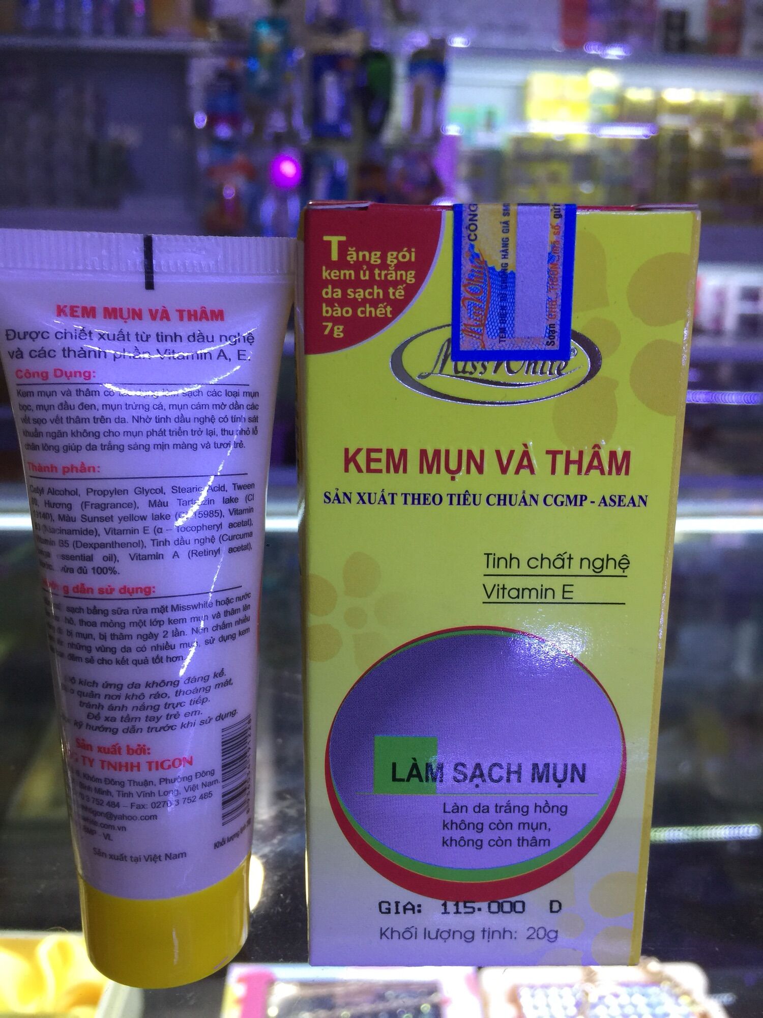 [HCM]Kem MISS WHITE tuýp hết mụn hết thâm trắng da 20g