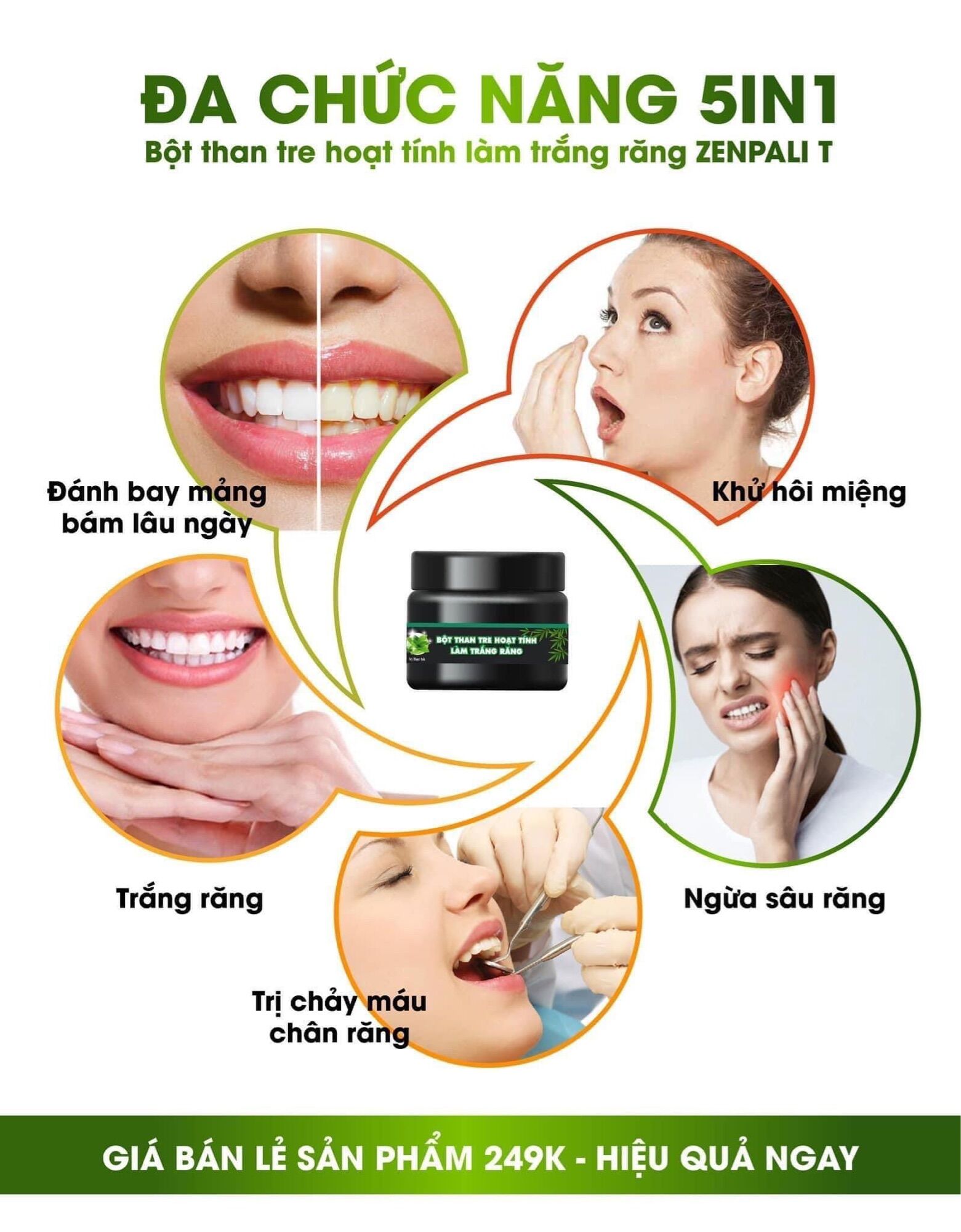Bột Than Tre Hoạt Tính Trắng Răng Zenpali