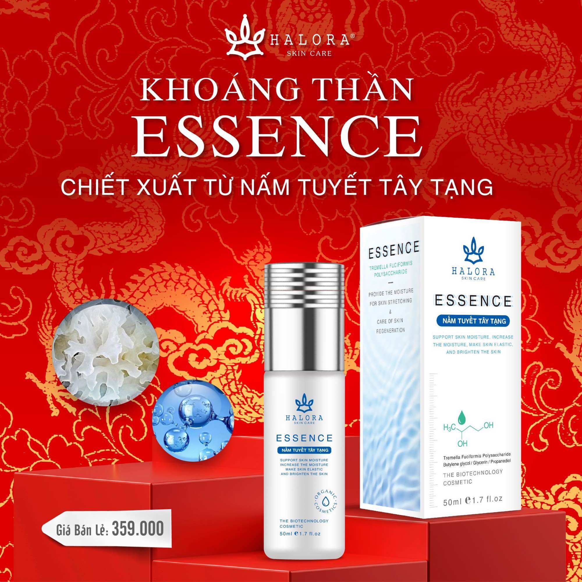 Nước thần nấm tuyết tây tạng halora -cân bằng hp cho da