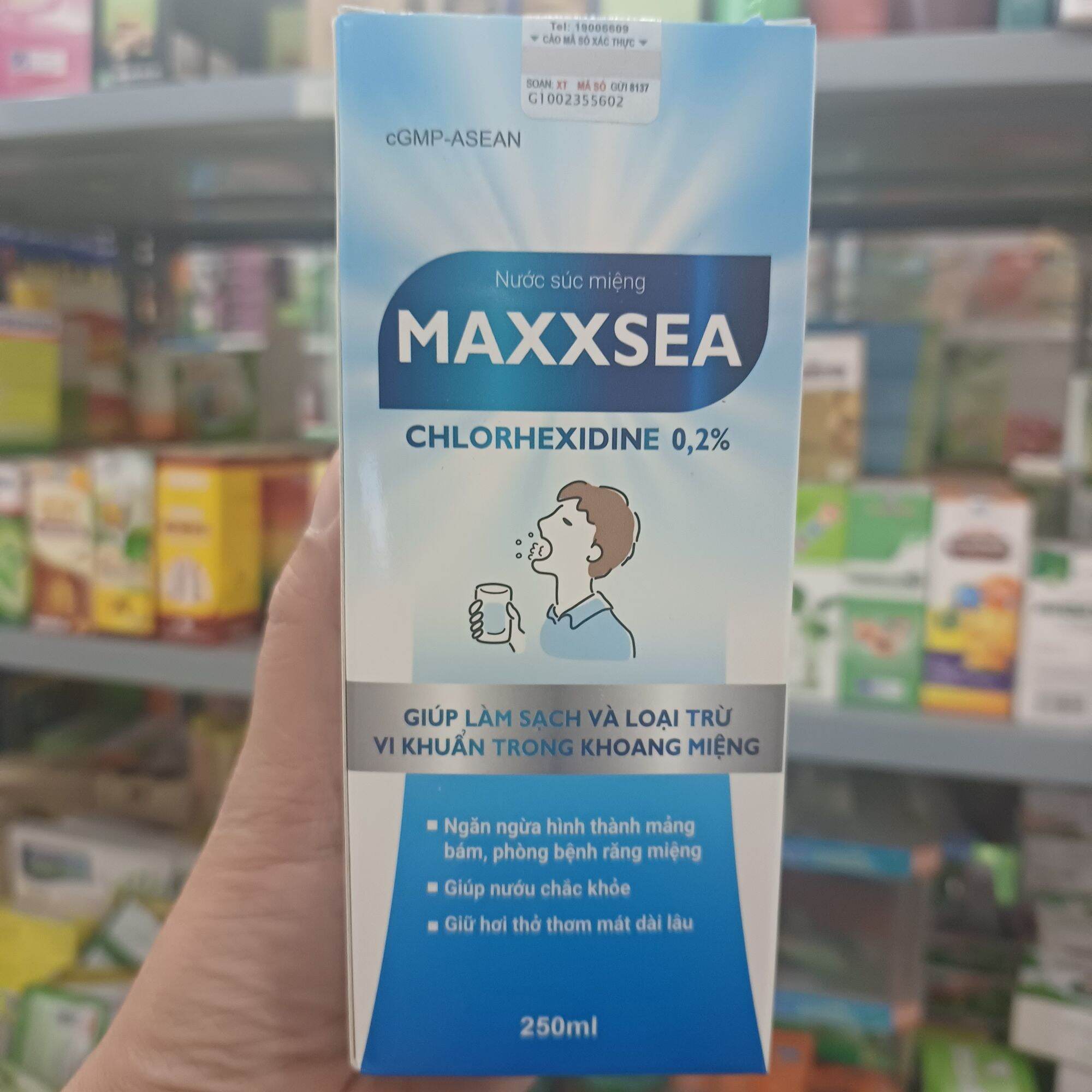 Nước xúc miệng Maxxsea chlorhexidine 0.2% chai 250ml
