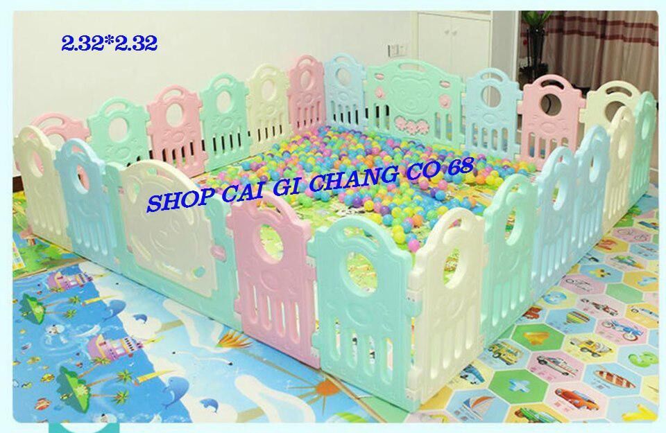 QUÂY CŨI NHỰA 3D LOẠI 18 MIẾNG CHO BÉ HÀNG CÔNG TY KÍCH THƯỚC 1.94x194 TẶNG THẢM BÓNG GIỎ ĐỰNG BÓNG