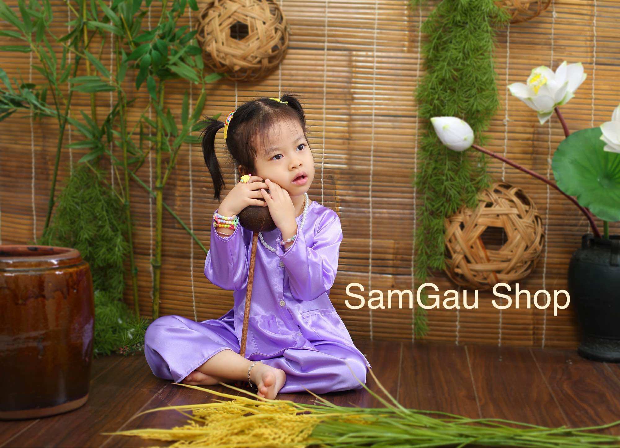 Áo bà ba tím cho bé gái từ 7-30kg samgo shop