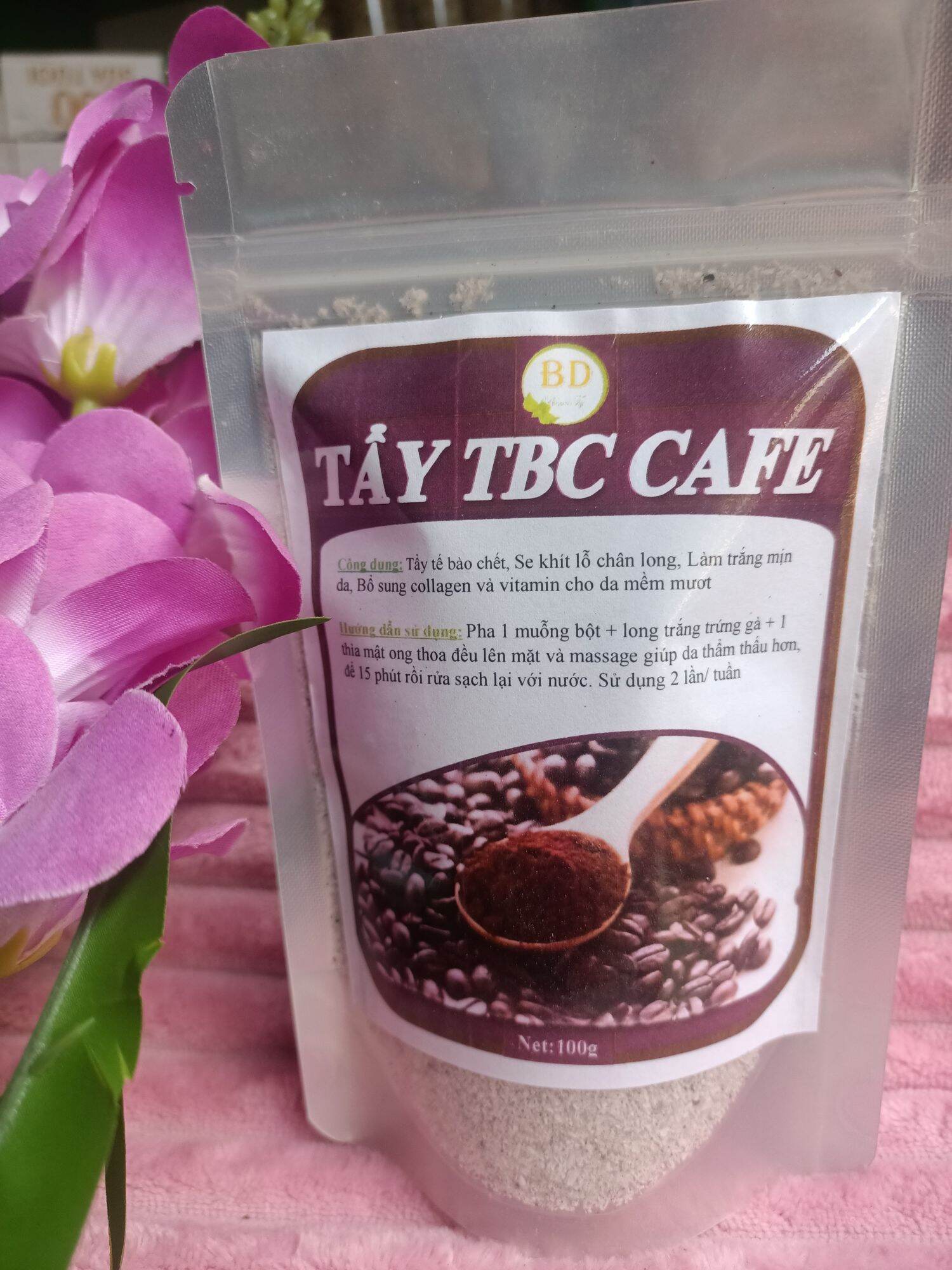 Bột tẩy tế bào chết cơm dừa cafe trắng da