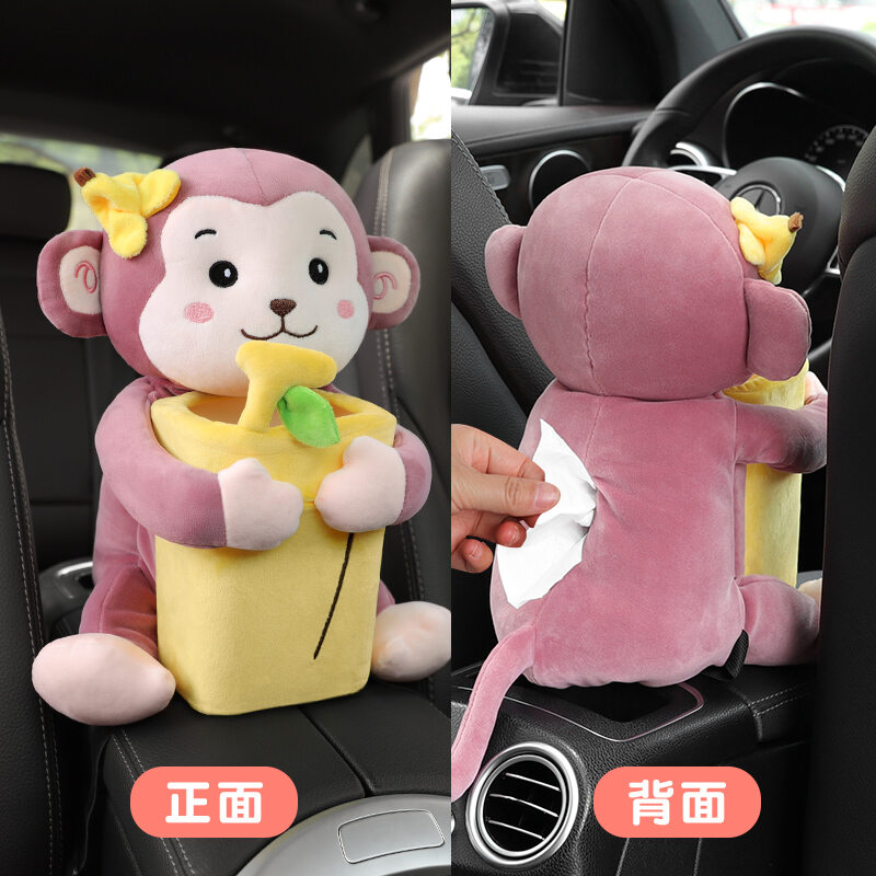 Hộp khăn giấy xe ô tô thùng rác hộp tay vịn ô tô sáng tạo 2 trong 1 hộp giấy rút đồ dùng trên xe ô tô đa năng đáng yêu