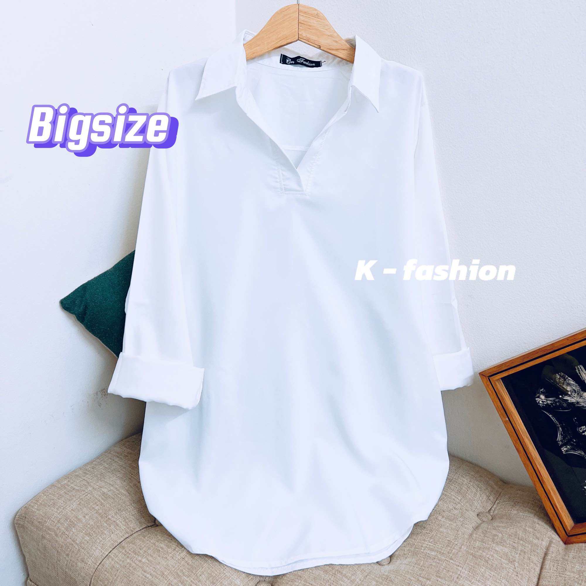 ÁO SƠ MI TRẮNG NỮ BIGSIZE chất kate mềm mịn mát không nhăn. áo sơ mi trắng công sở.