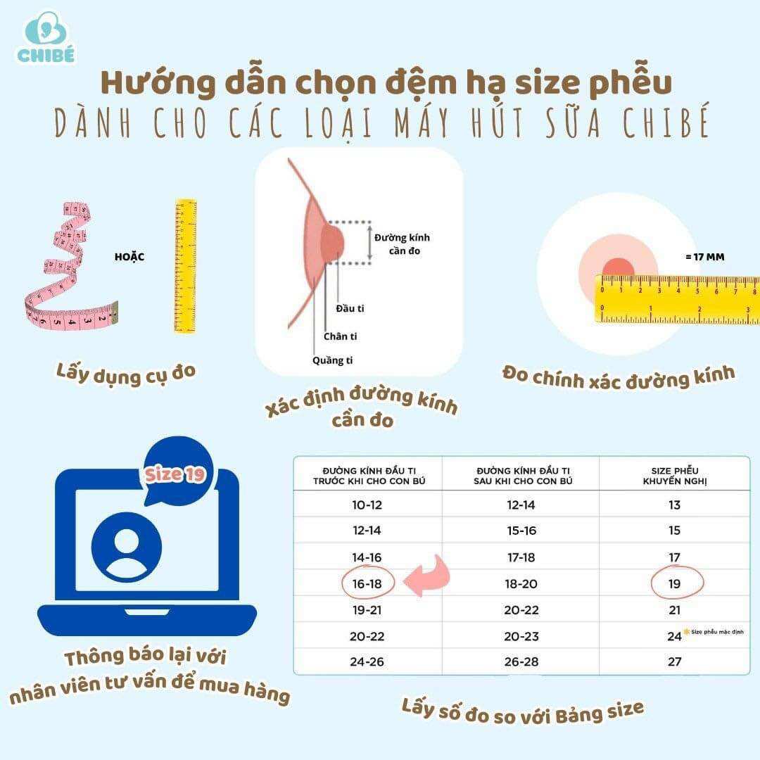 Đệm hạ size phễu máy hút sữa