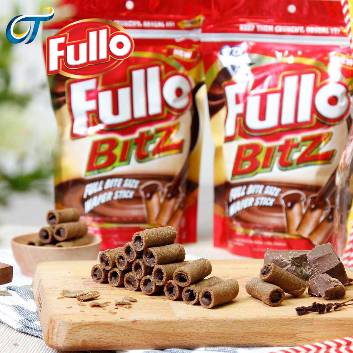 Bánh quế Fullo Bitz Sôcôla 80gr (Gói Zip tiện lợi)