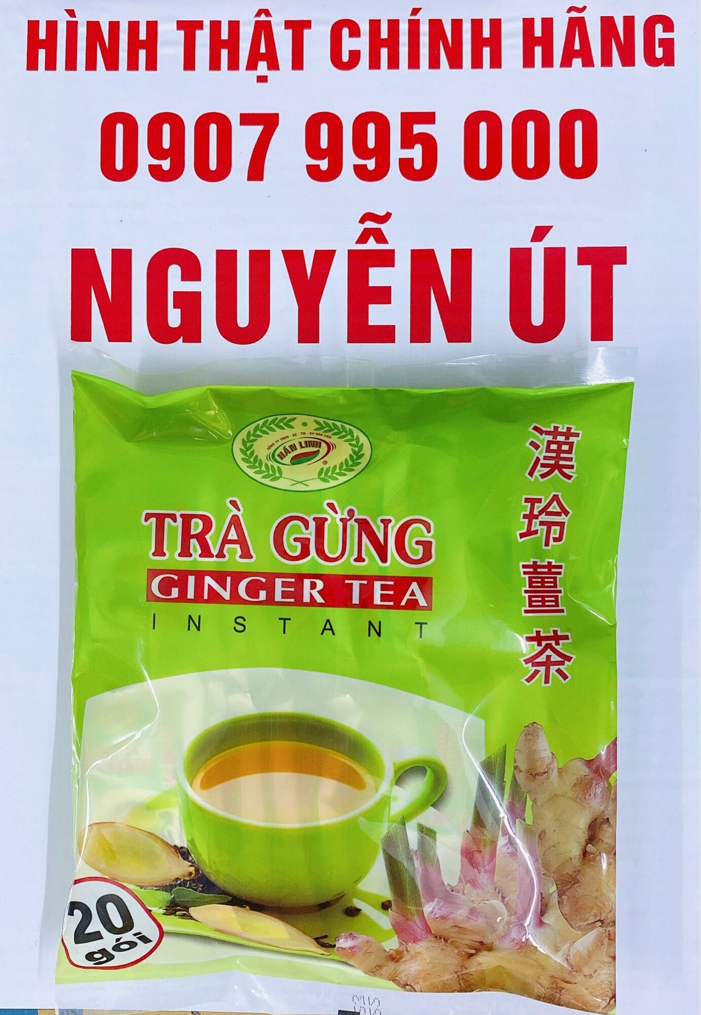 Trà gừng ginger tea hán linh bịch 20 gói x 20g