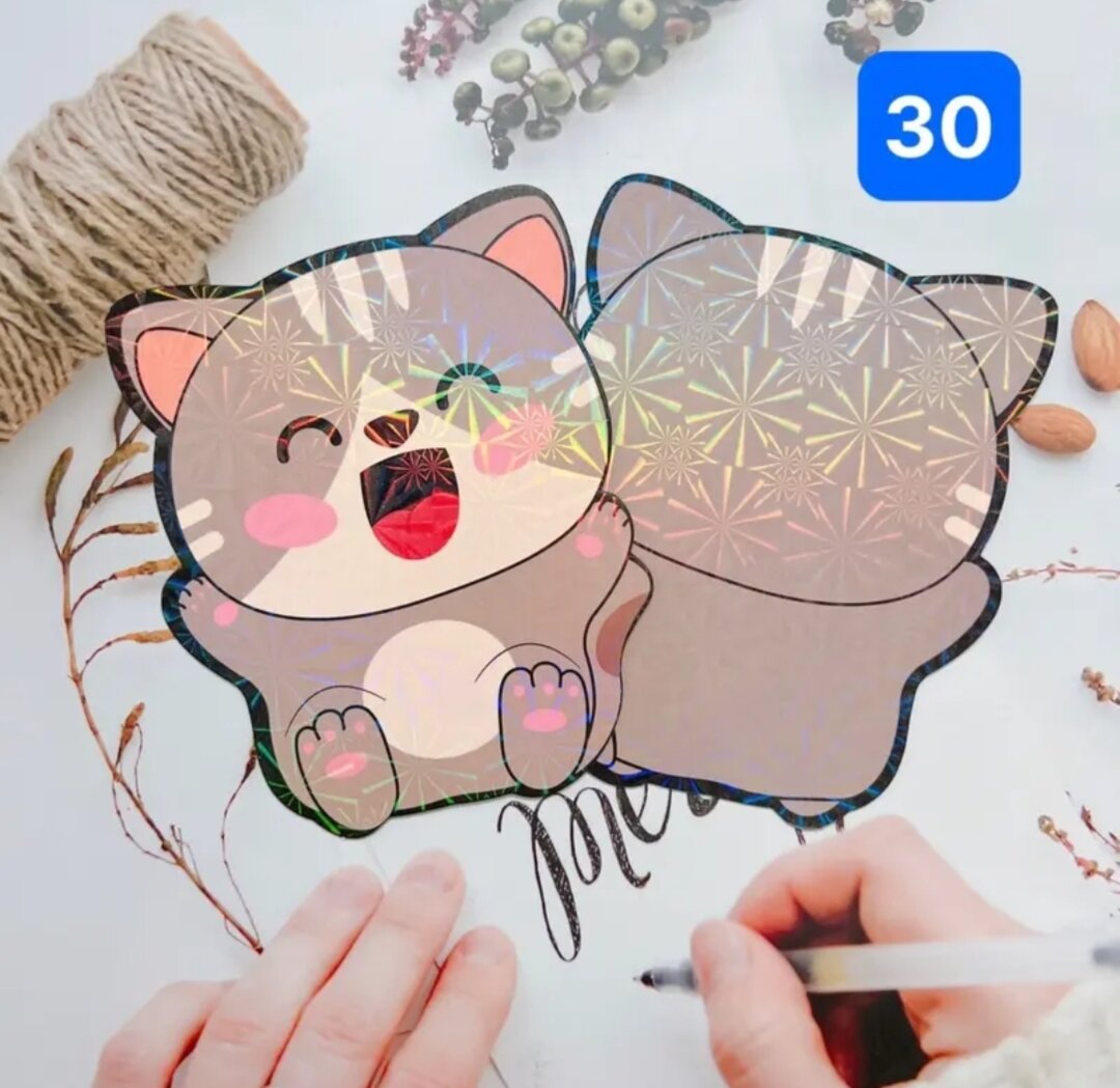 BAO LÌ XÌ CHIBI MÈO KUTE CÓ ÁNH KIM (1 SET 10 CÁI)