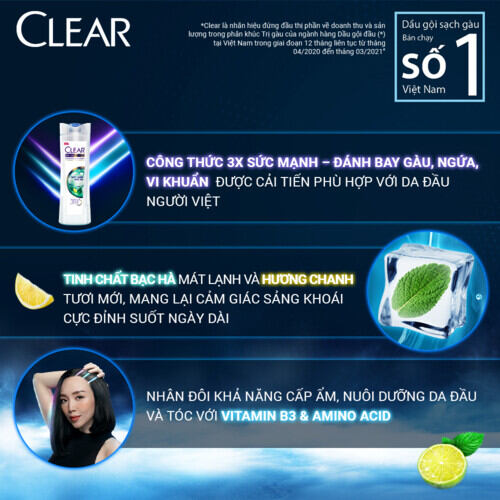 DẦU GỘI ĐẦU CLEAR BẠC HÀ 1.4KG