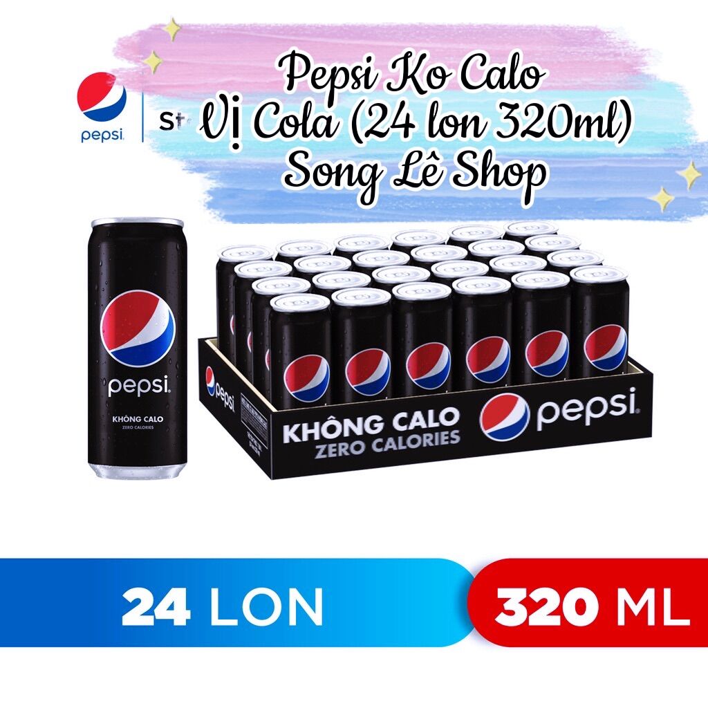 Pepsi Chanh / Pepsi Cola Không Calo (Thùng 24 lon - Lon 320ml)