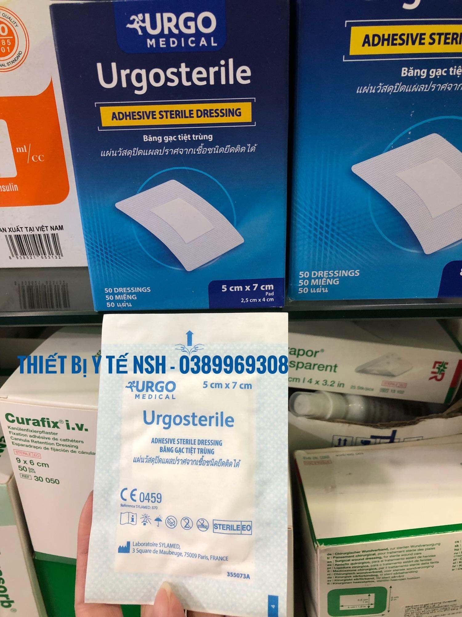 [ 7cm x5cm] Băng keo dán miếng dán có kèm gạc vô trùng hút dịch vết thương sinh mổ URGO STERILE URGOSTERILE, MIẾNG DÁN BĂNG KEO DÁN HÚT DỊCH VẾT THƯƠNG SINH MỔ VÔ TRÙNG URGO STERILE, URGOSTERILE
