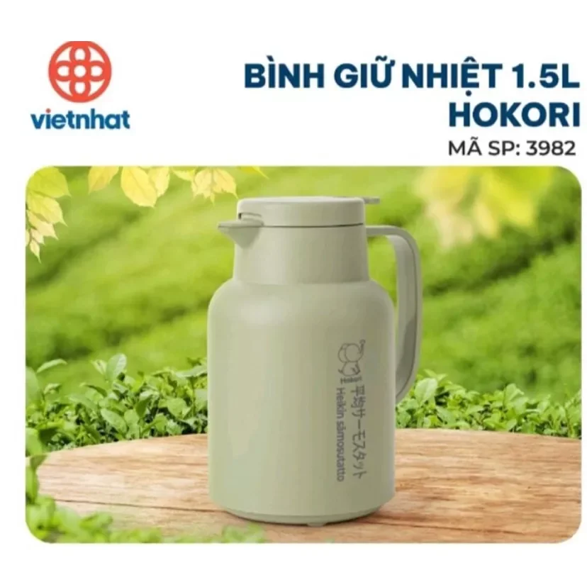 Ấm pha trà giữ nhiệt hokori cao cấp 1 lít 1.5 lít .Lõi thủy tinh an toàn