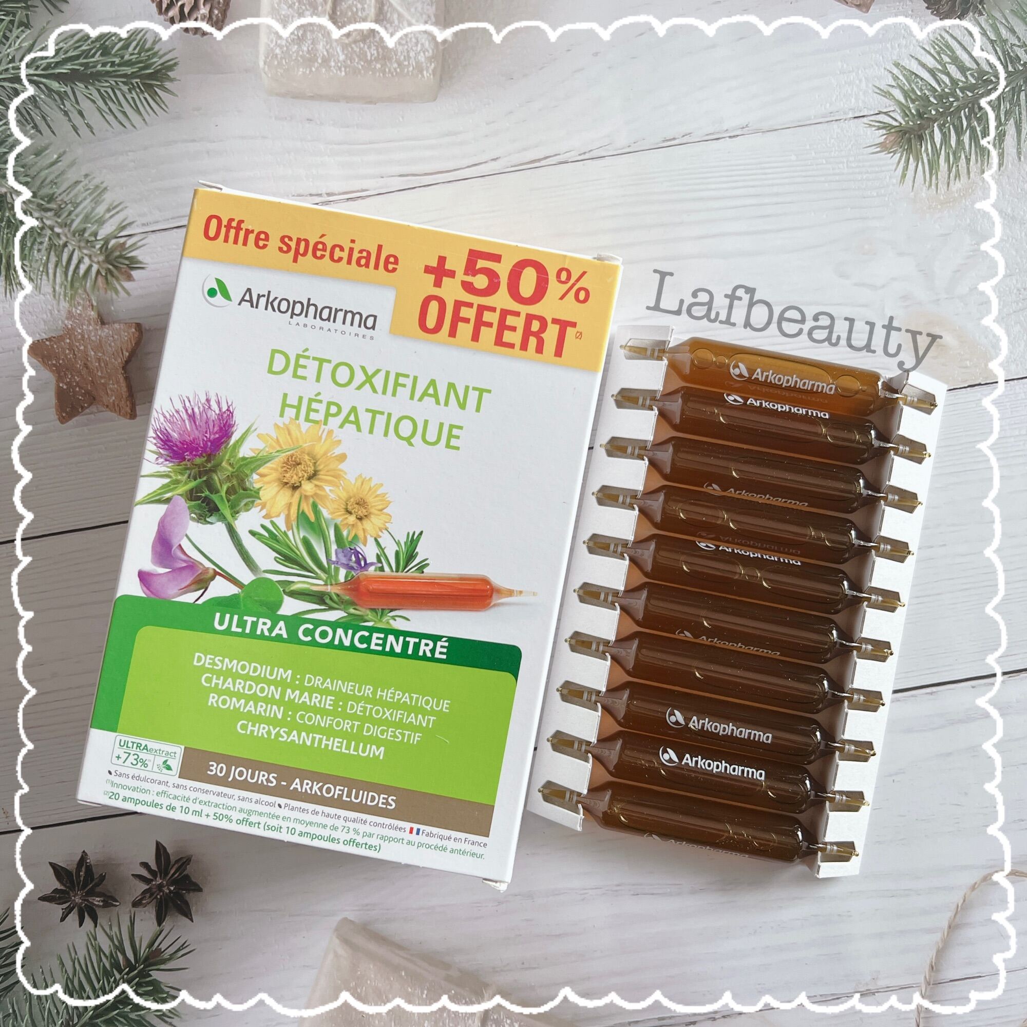 Thảo dược thải độc gan cô đặc Arkopharma Detoxifiant Hepatique 30 ống nội