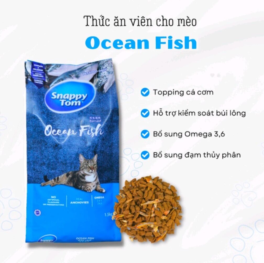 Thức ăn hạt cho mèo Snappy Tom bao xá 8kg