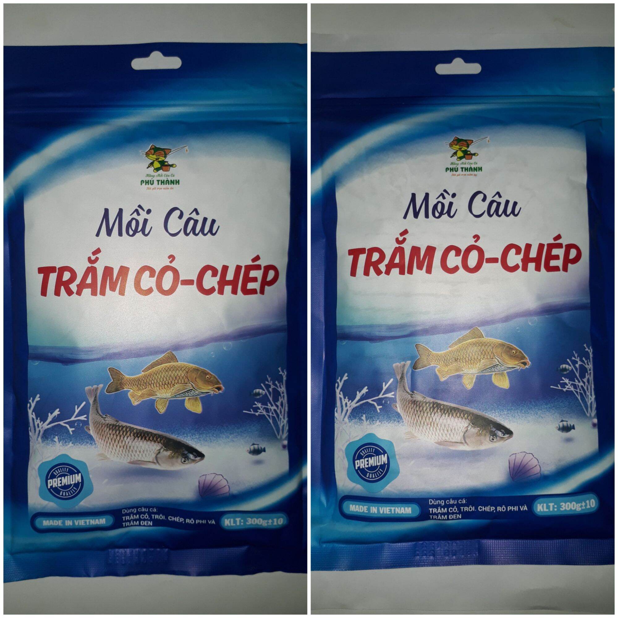 2 Gói Mồi Câu Cá TRẮM CỎ-CHÉP, Hãng Phú Thành