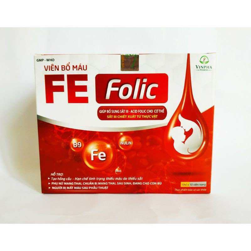 Viên bổ máu FE FOLIC - Giúp bổ sung sắt III, acid folic cho cơ thể