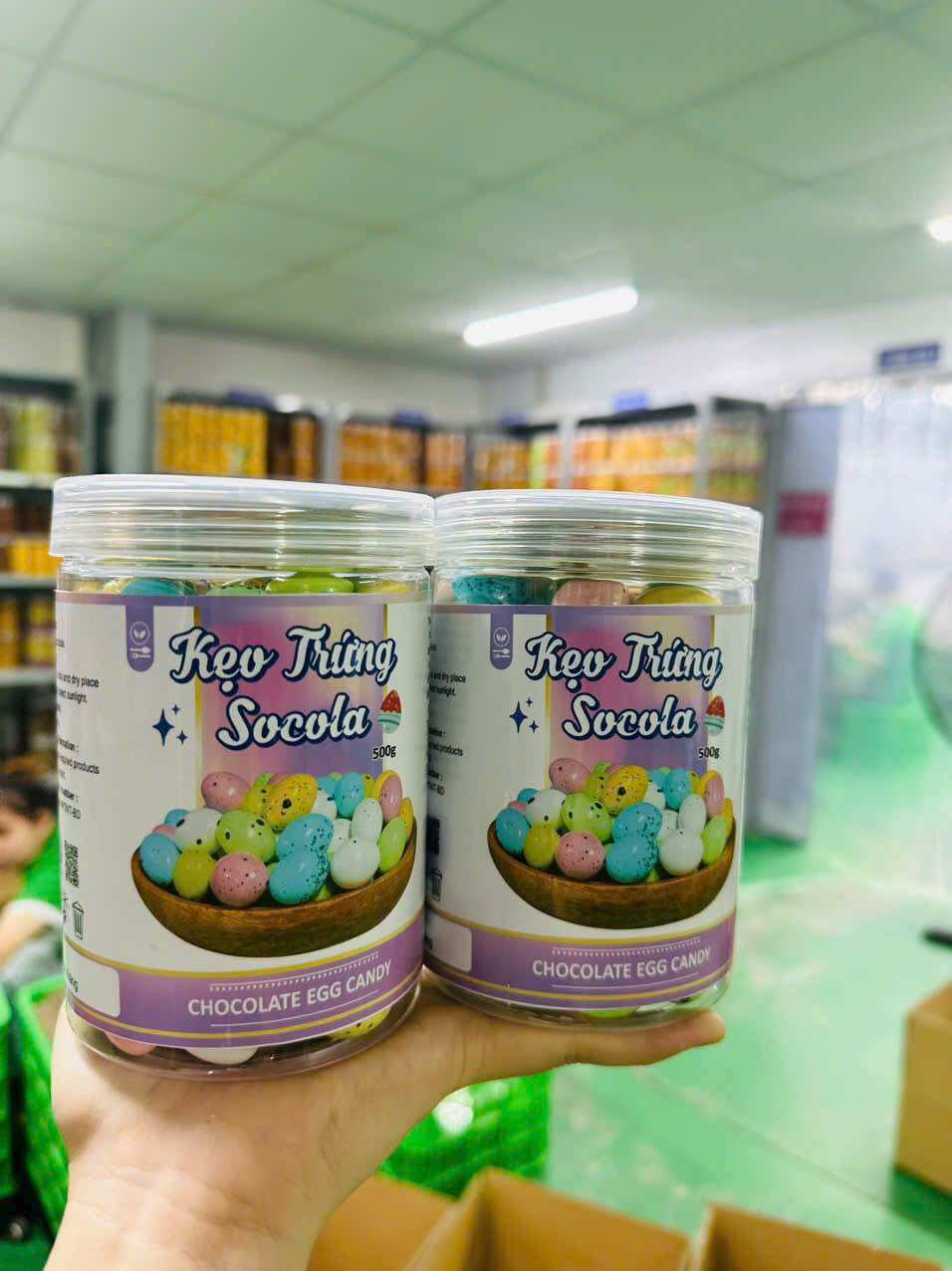 Kẹo Socola Trứng Khủng Long - Lon 500g - Đồ Ăn Vặt