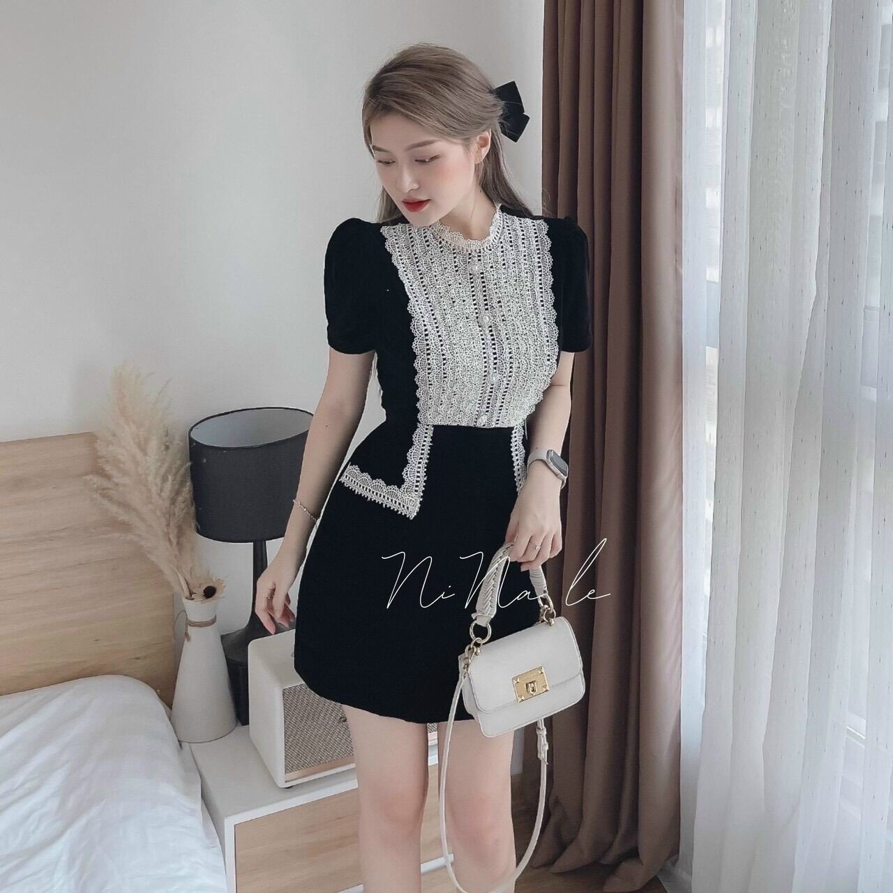 (SHOP BIGSIZE NỮ 50KG ĐẾN 90KG) đầm nhung phối ren dáng A đi tiệc